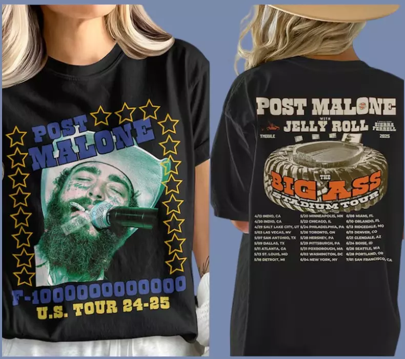 Post Malone Big Ass Stadium Tour 2025 Mens Shirt