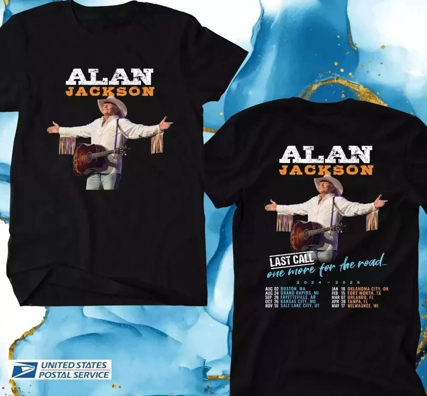 Alan Jackson Last Call One More Tour 2024-2025 Alan Jackson Shirt Sizes 