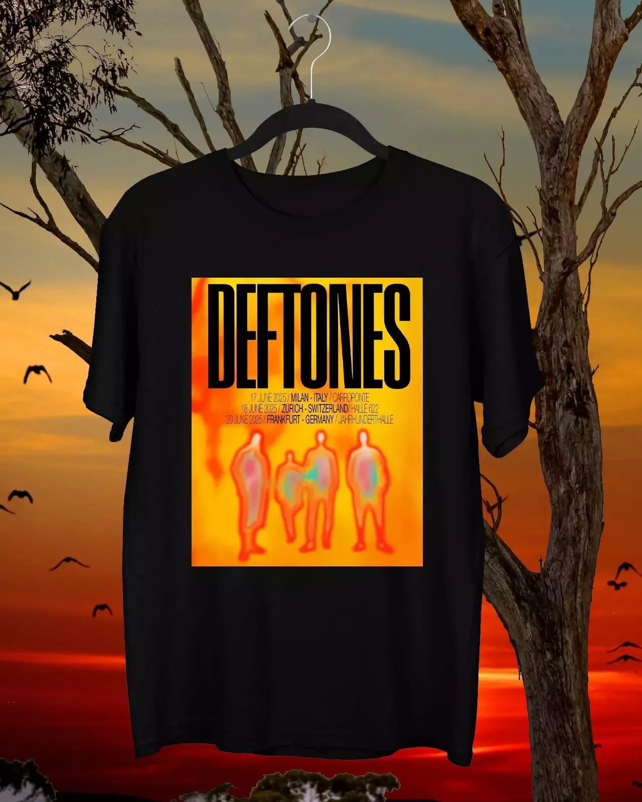 Deftones Tour 2025 Black Shirt