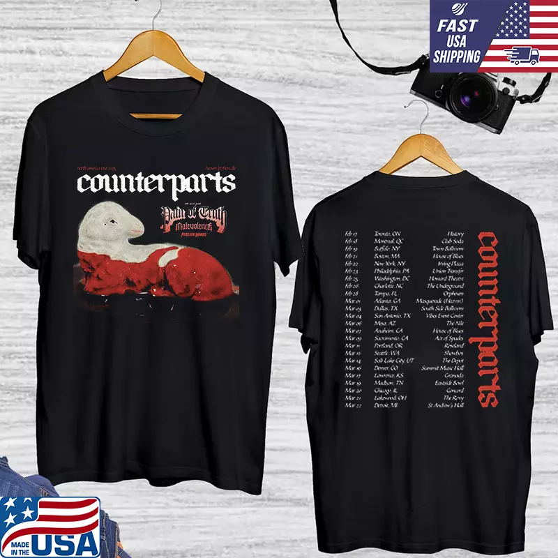 Counterparts Band North America Tour 2025 Double Sided Shirt 