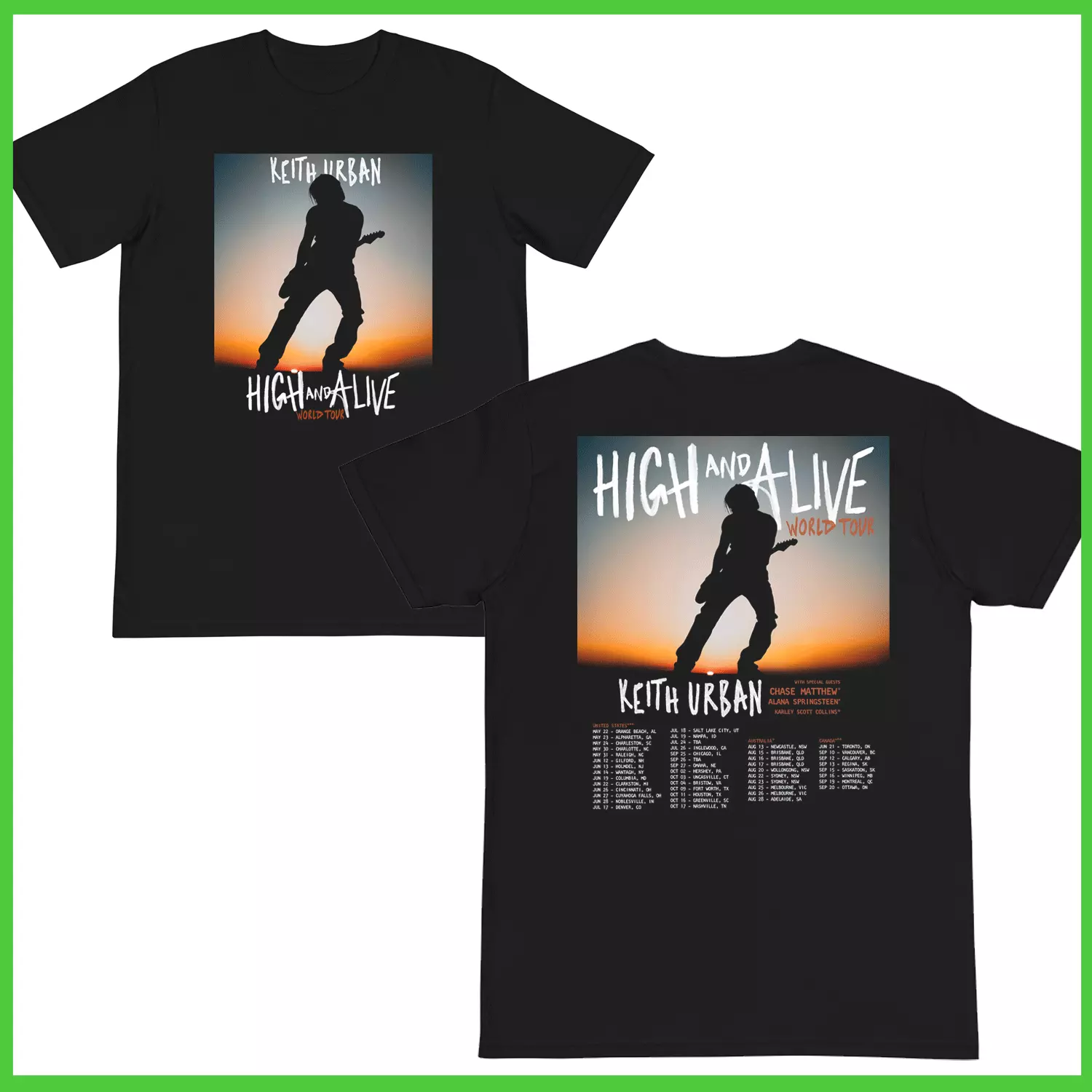 Keith Urban High And Alive Tour 2025 Shirt