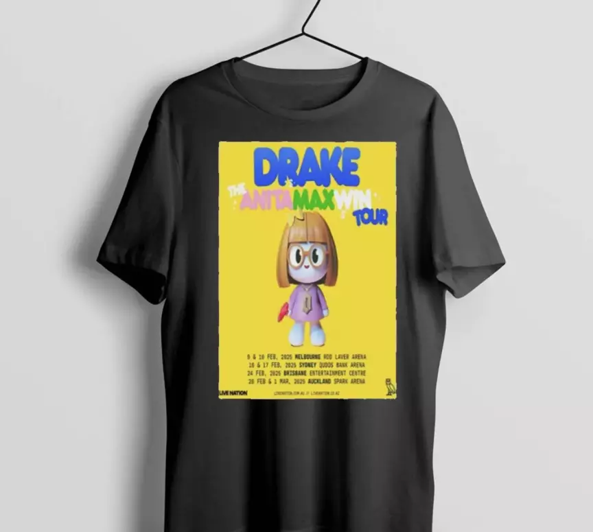 Drake The Anita Max Win Tour In Australia And Zealand 2025 Tour Shirt