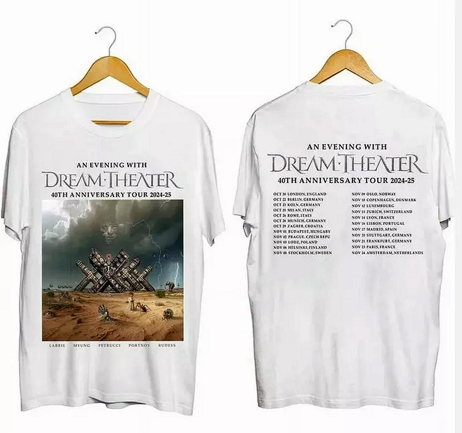 Shirt Dream Theater - 40Th Anniversary Tour 2024 2025 Two Sides Unisex All Sz