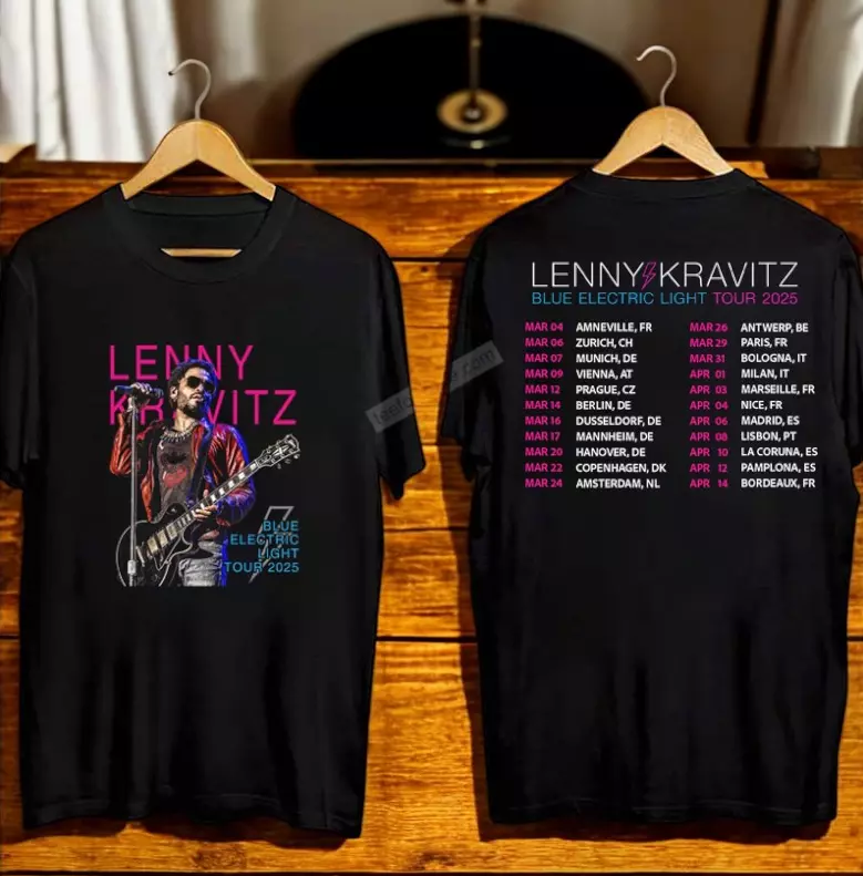 Lenny Kravitz Blue Electric Light Tour 2025 Concershirt