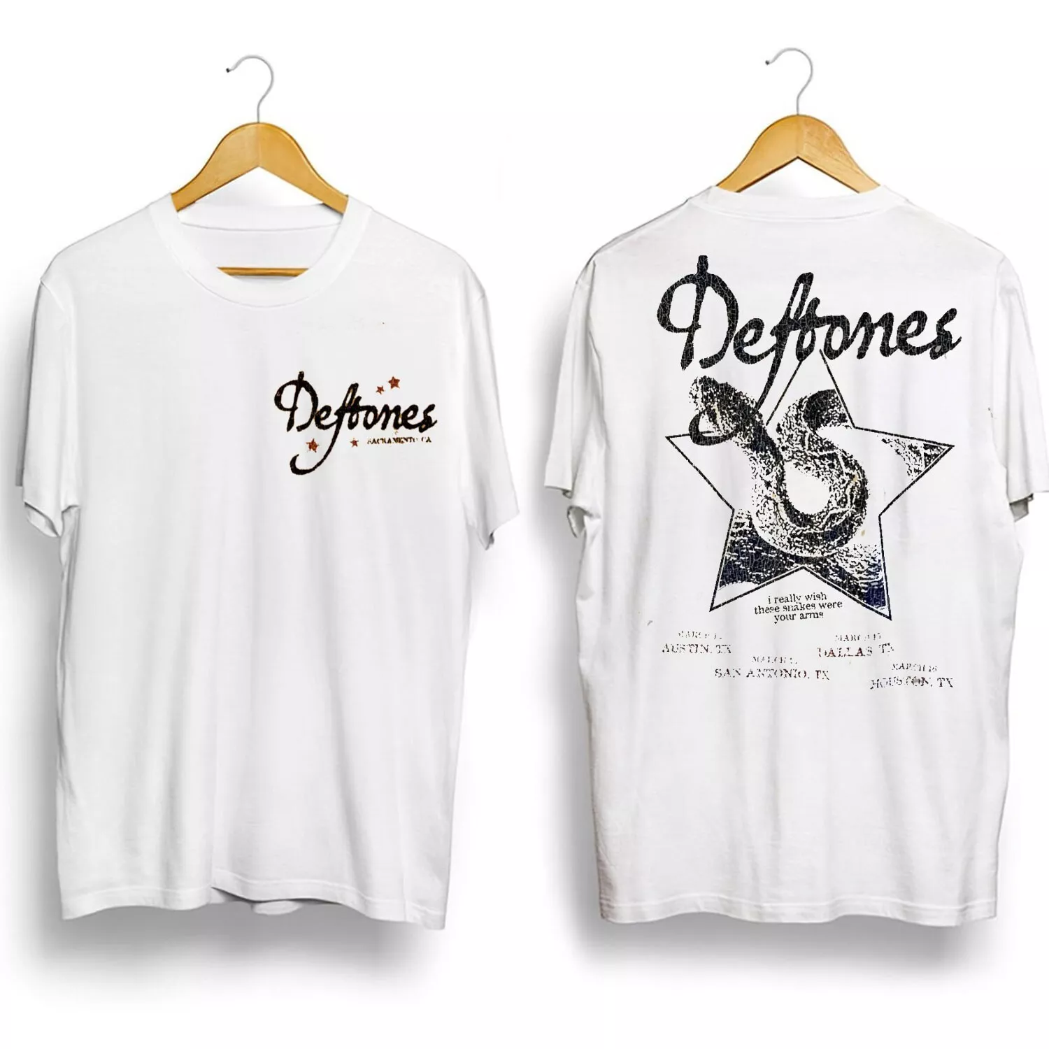  Deftones Texas Exclusive Double Sided 2025 Tour Reprinshirt