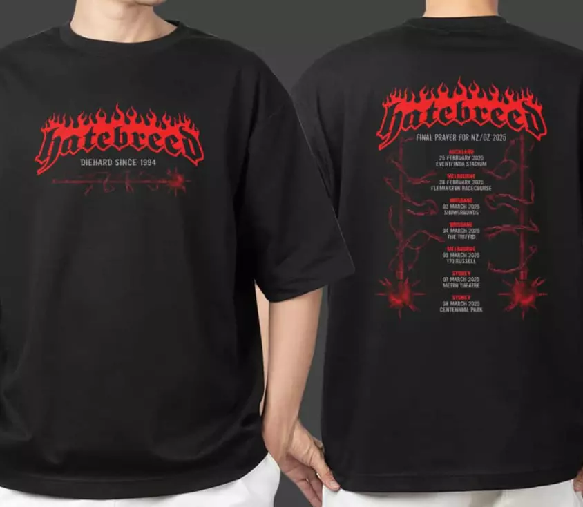 Hatebreed Final Prayer For Nz Oz 2025 Tour Dates Merch Since 1994 Unisex Shirt