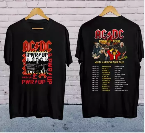 Acdc Band World Tour 2025 Shirt, Rock Band Acdc Pwr Up Concert 2025 Shirt, Acdc