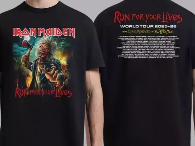 Iron Maiden Run For Your Lives World Tour 2025 26 From Iron Maiden To Fear Shirt