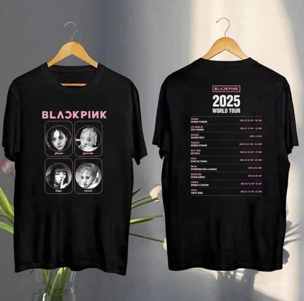 Shirt Graphic Black Pink, Black Pink World Tour 2025, Black Pink Blink Fan