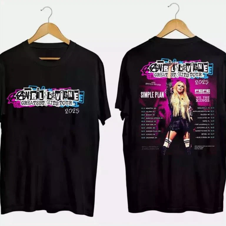 Avril Lavigne Greatest Hits Tour 2025 North America Tour Shirt