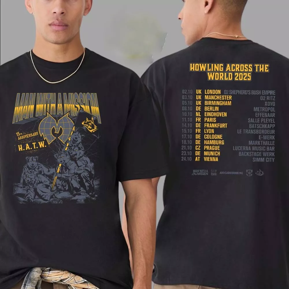 Man With A Mission Howling Across The World 2025 Uk And Eu Tour Shirt