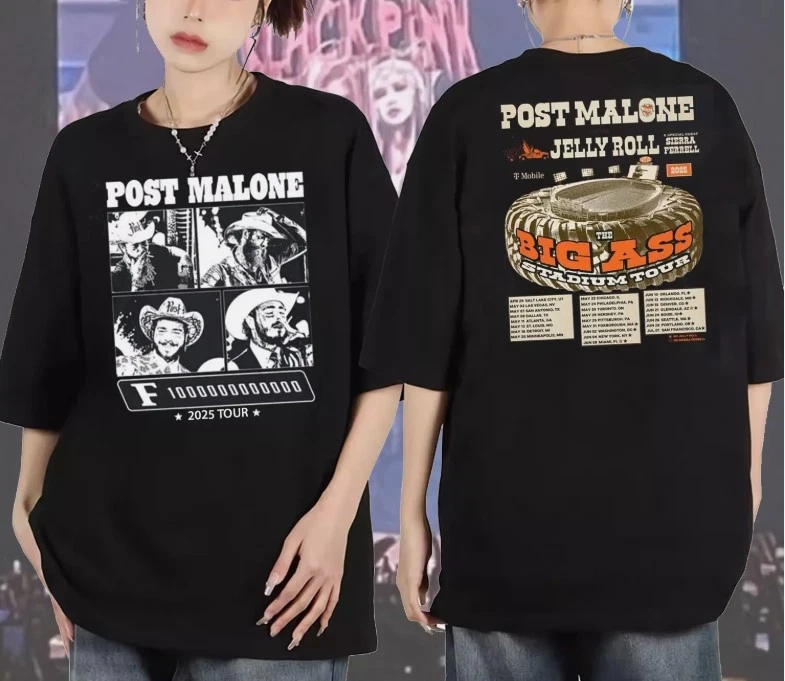 Post Malone With Jelly Roll The Big Ass Stadium Tour 2025 Shirt