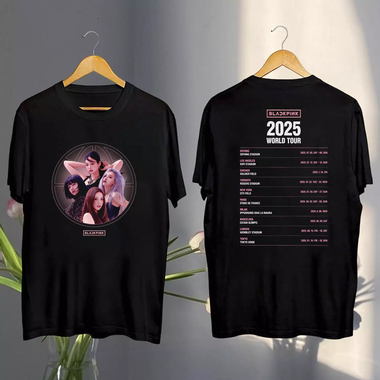Shirt Black Pink 2025 Concert Tee, Black Pink World Tour 2025