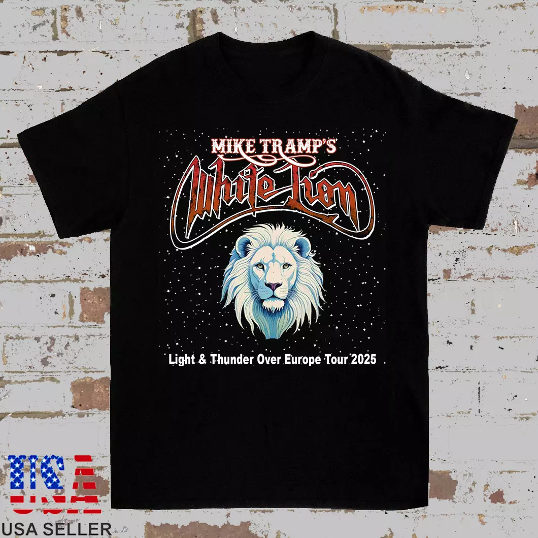White Lion Band Light And Thunder Europe Tour 2025 Shirt Fh112