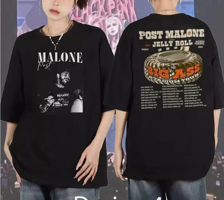 Post Malone With Jelly Roll The Big Ass Stadium Tour 2025 Shirt 4