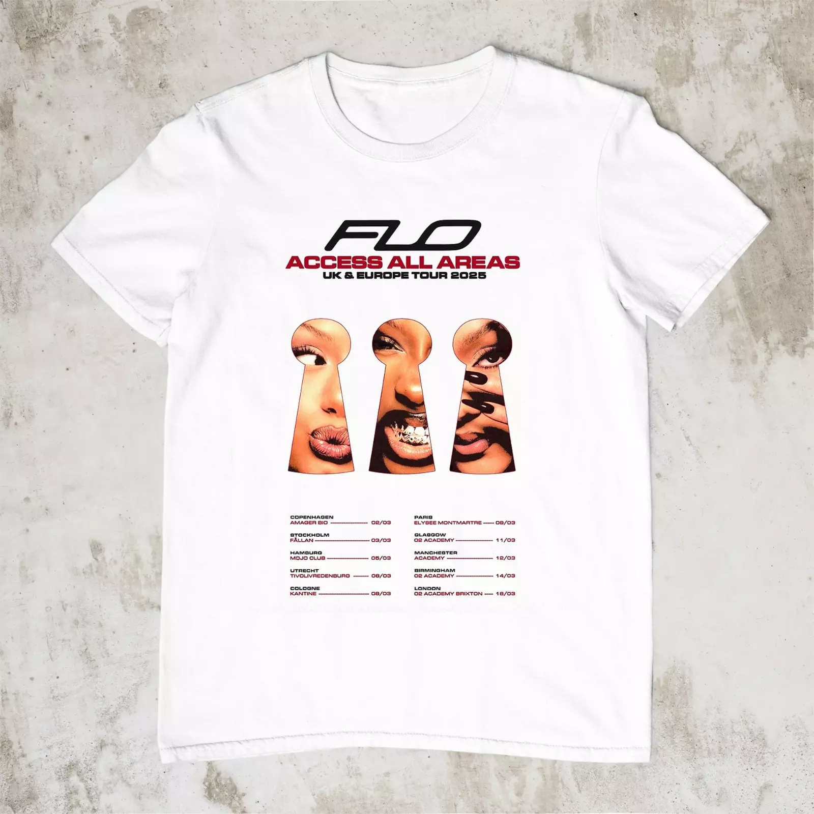 Flo Band Tour 2025 Short Sleeve White Shirt Ar281