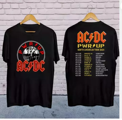 Acdc Pwr Up World Tour 2025 Shirt, Rock Band Acdc Tour 2025 Shirt, Acdc Band Fan