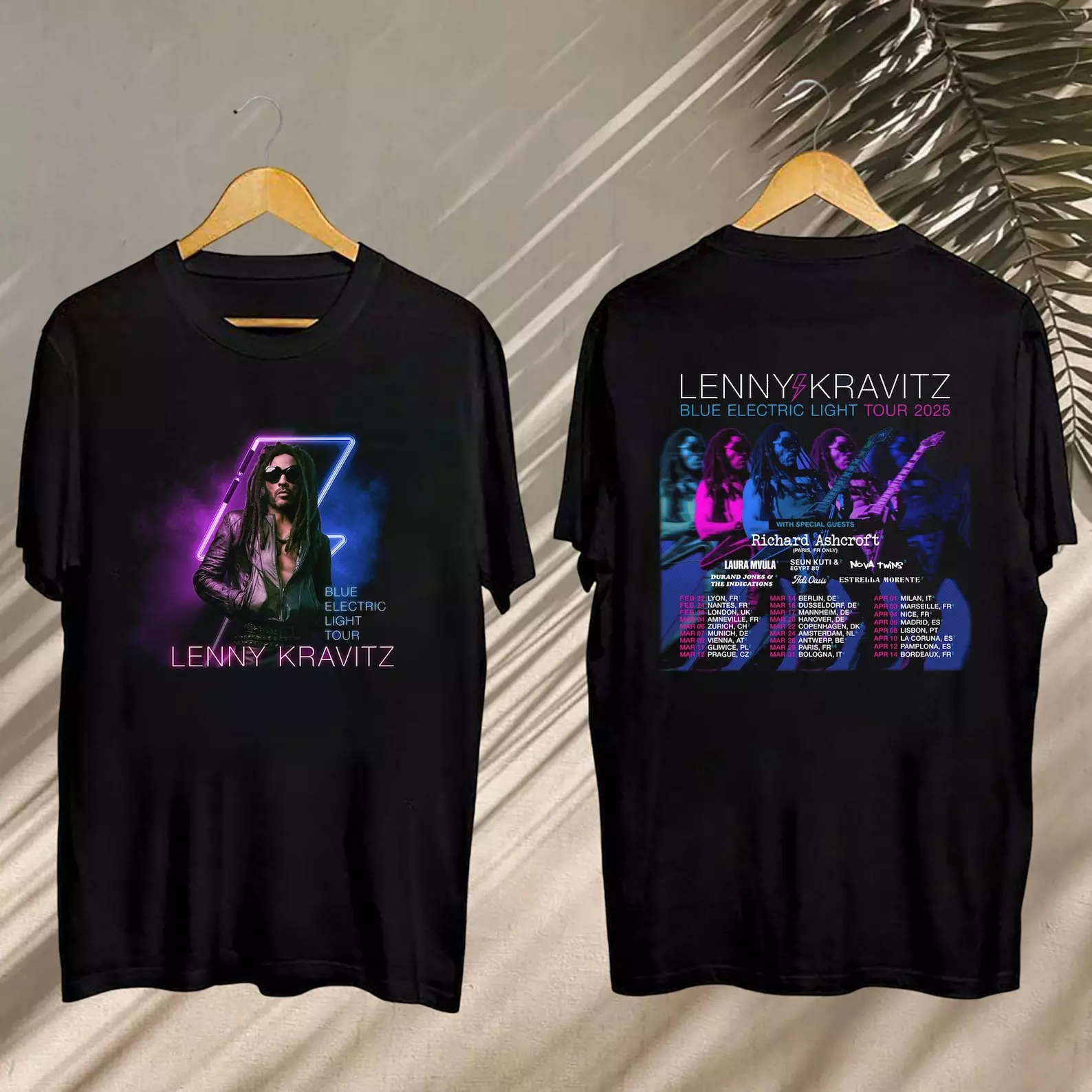 Shirt 2025 Lenny Kravitz Blue Electric Light Tour, Lenny Kravitz Concert
