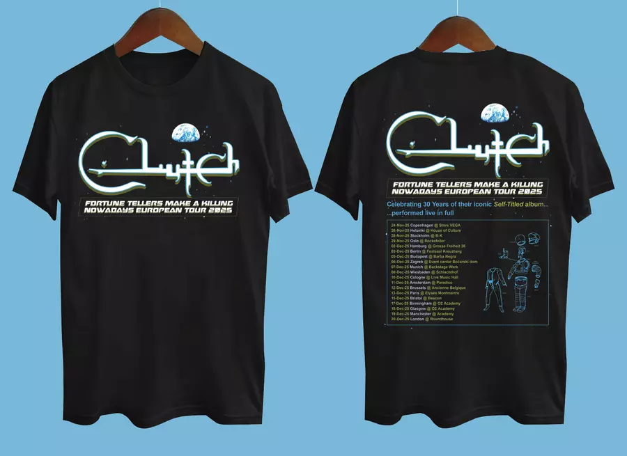 Shirt Clutch Band Tour 2025 Collection Double Side Black Pp210