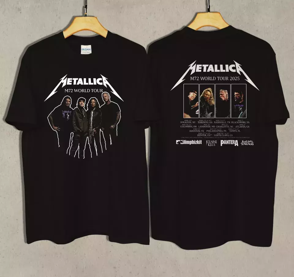 Metallica M72 World Tour 2025 Shirt Cotton Black Gift 