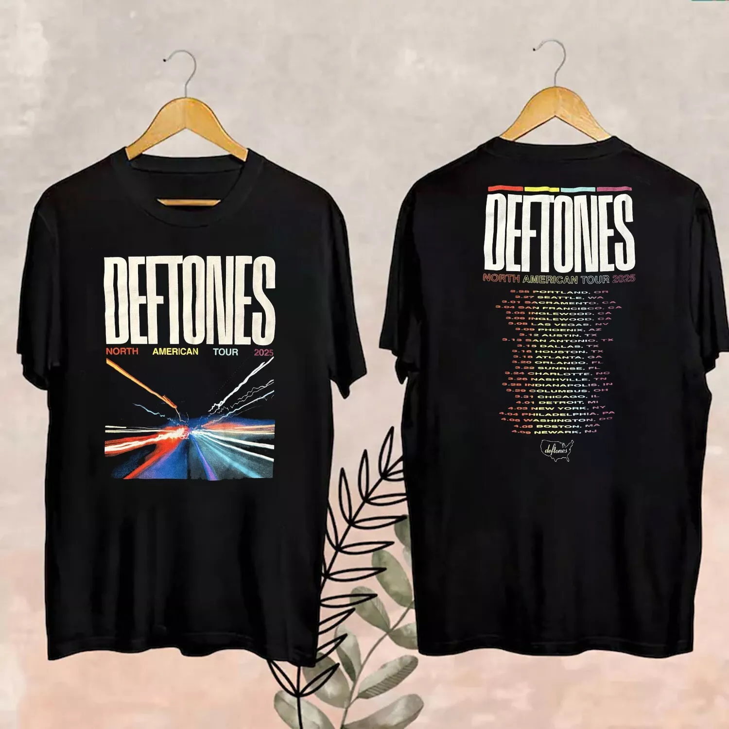 Deftones 2025 North American Tour Black Shirt Fans Gift