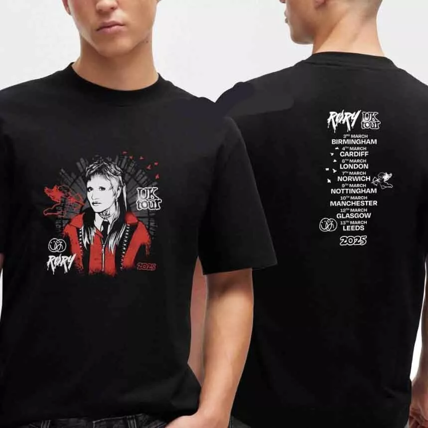 Rory 2025 Uk Tour Dates Two Sided Shirt For Fans Gift All