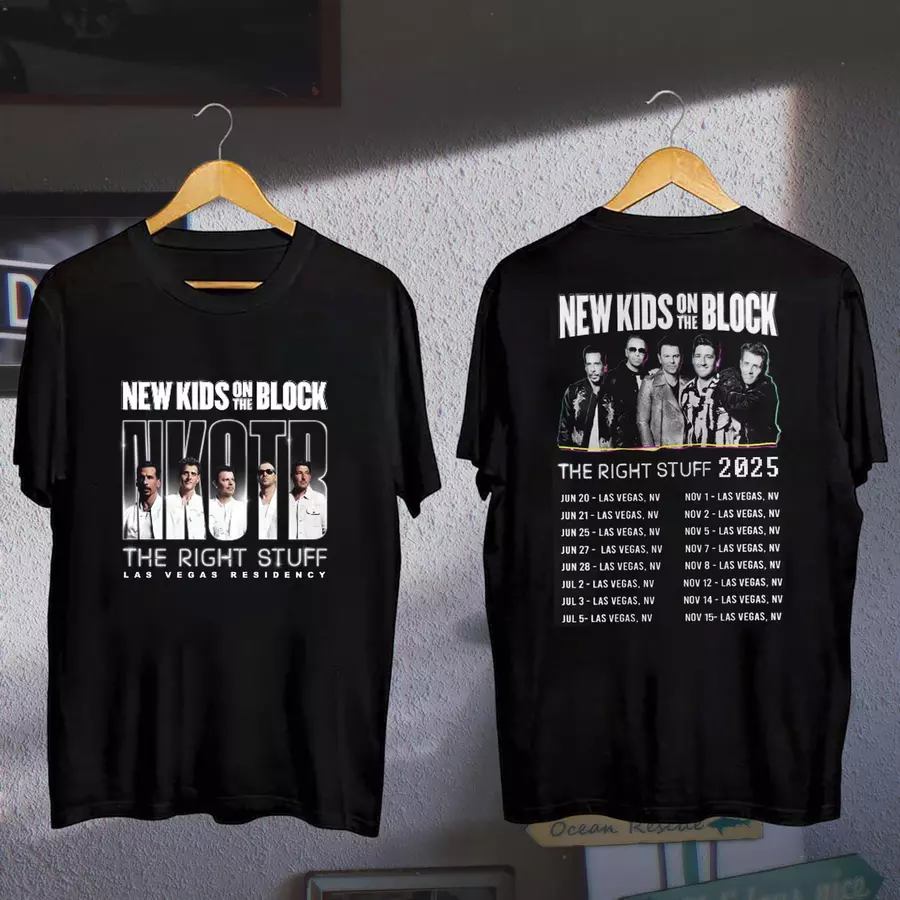 Shirt 2025 Kids On The Block The Right Stuff Tour, Nkotb Band Tee