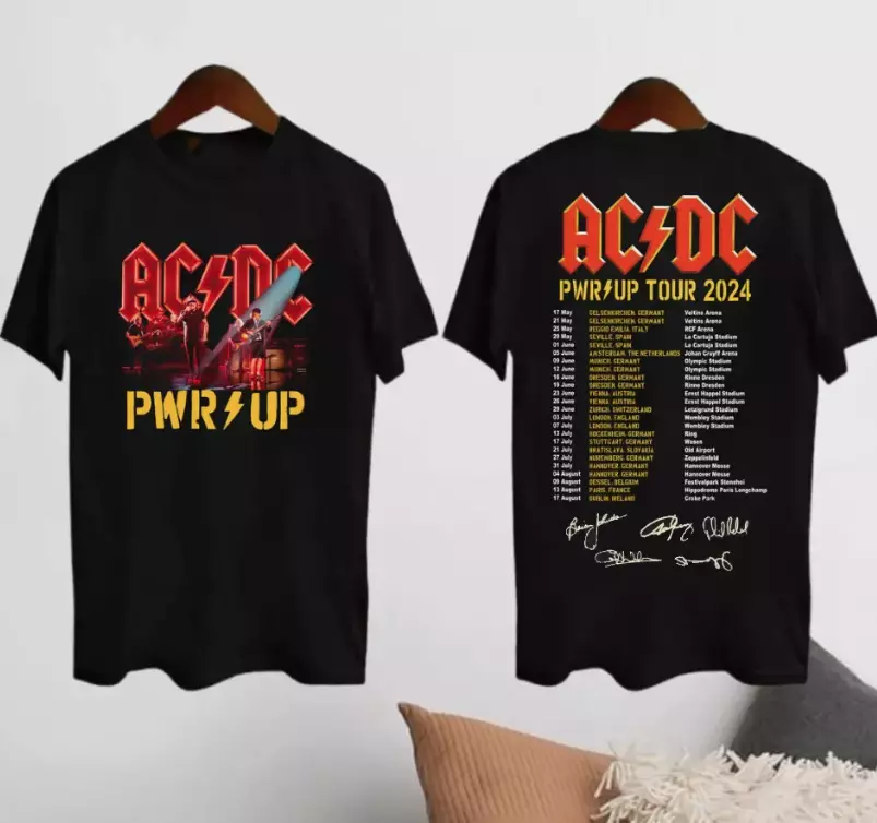Acdc Band World Tour 2025 Shirt, Rock Band Acdc Pwr Up Concert 2025 Shirt