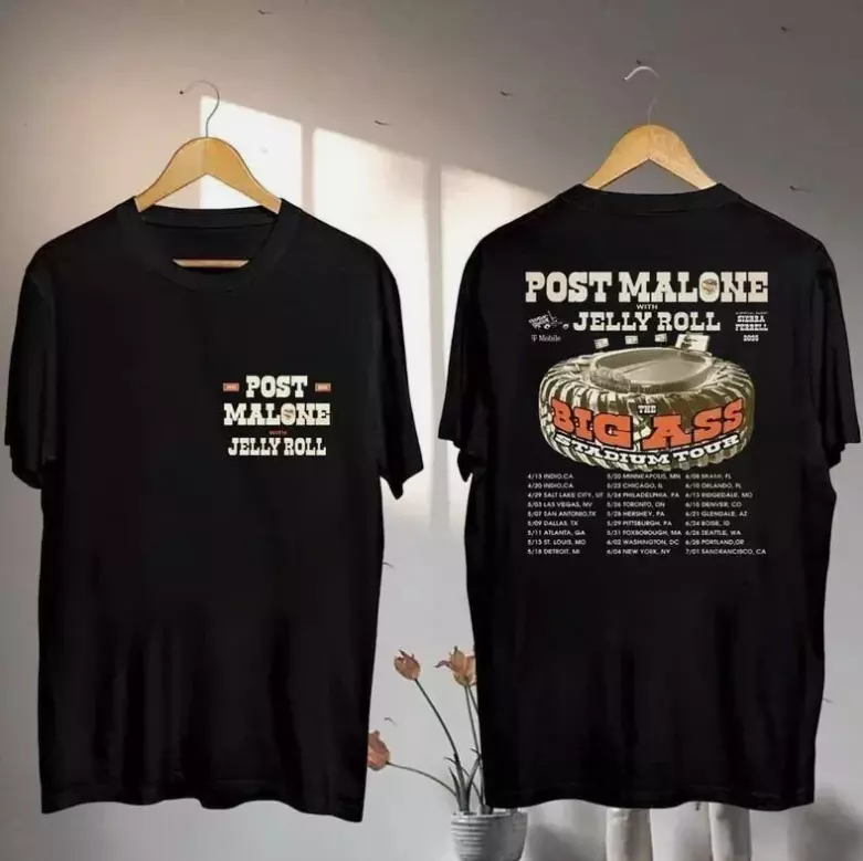 Post Malone And Jelly Roll Tour 2025 Unisex Shirt