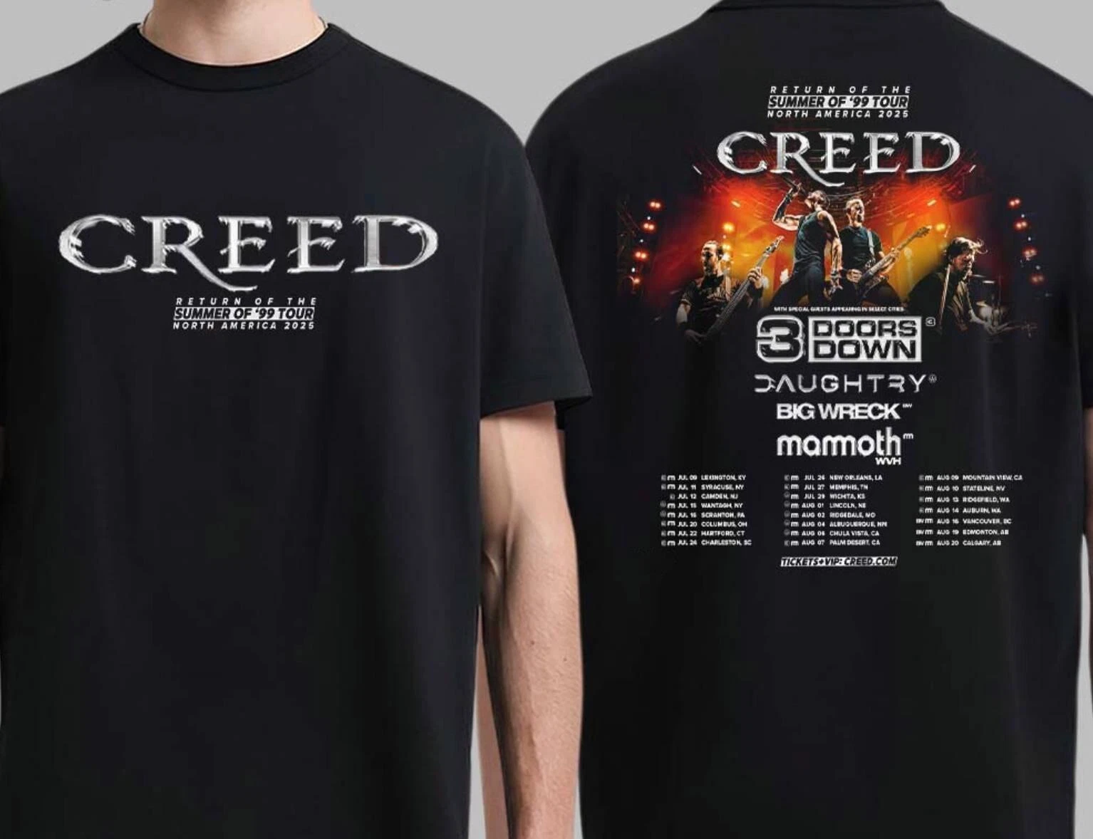 Creed Return Of The Summer Of 99 Tour North America 2025 Tour Date Lisshirt