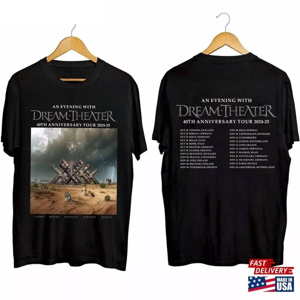 Dream Theater 40Th Anniversary Tour 2024 2025 Shirt Band Fan Unisex Classic