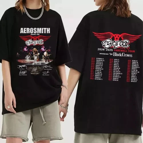 Aerosmith-Peace Out Farewell Tour 2024-2025 Shirt, Cotton Tour Shirt 