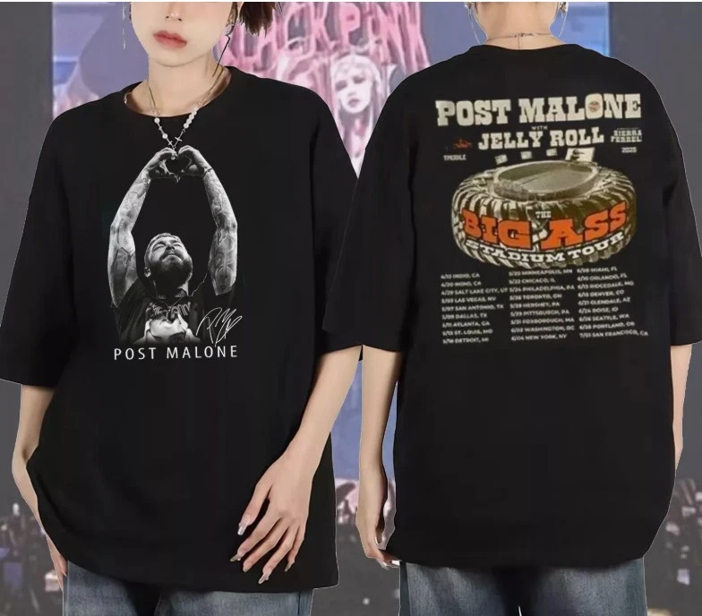 Post Malone With Jelly Roll The Big Ass Stadium Tour 2025 Shirt, Ten