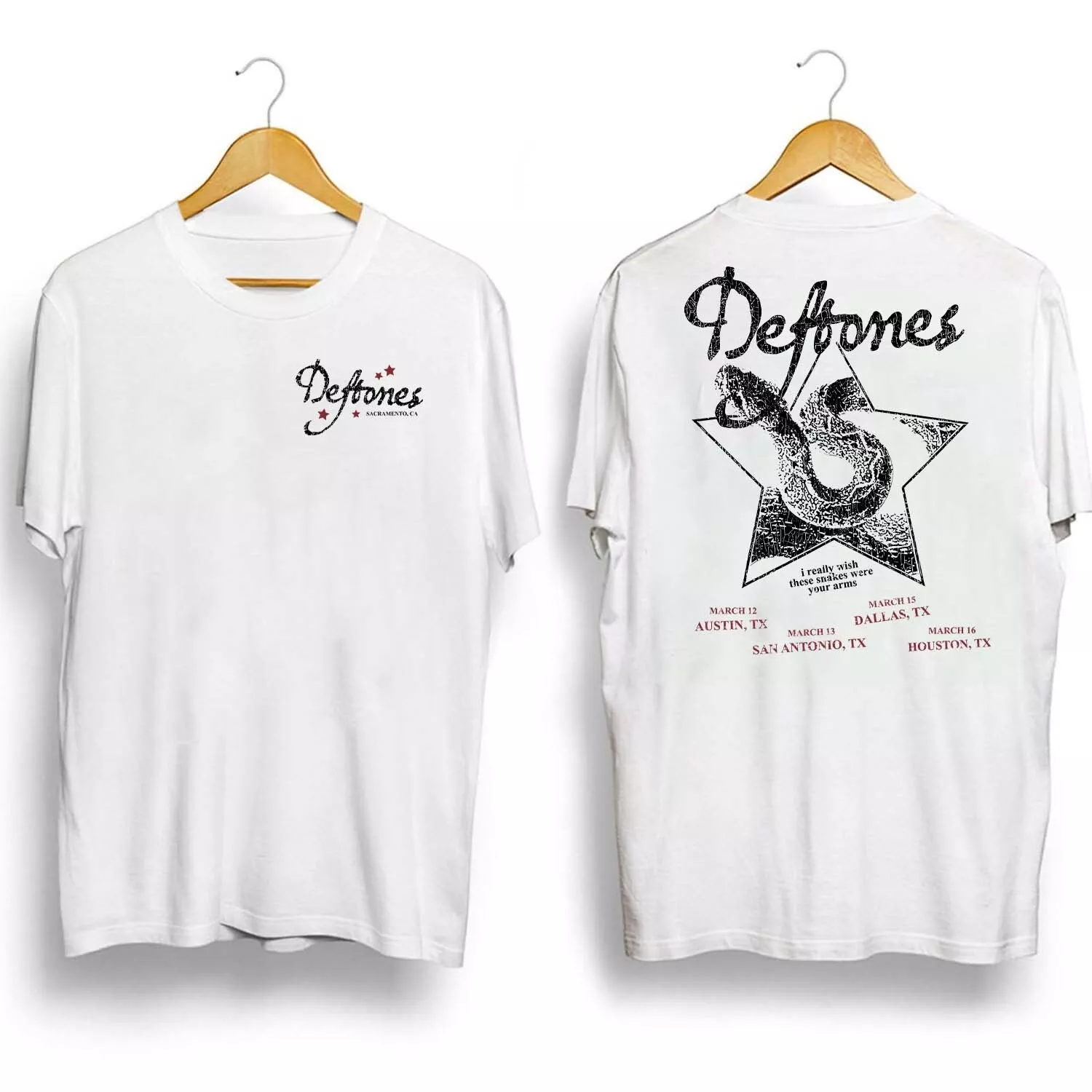  Deftones Texas Exclusive Double Sided 2025 Tour Reprinshirt