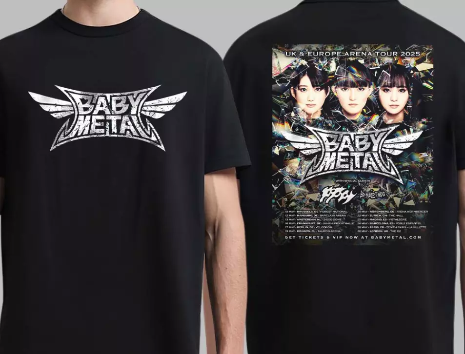 Babymetal Uk And Europe Arena Tour 2025 Tour Dates List Two Sides Unisex Shirt
