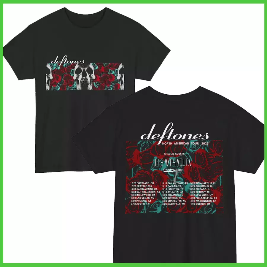Shirt Deftones North American Tour 2025 Two Side Tour