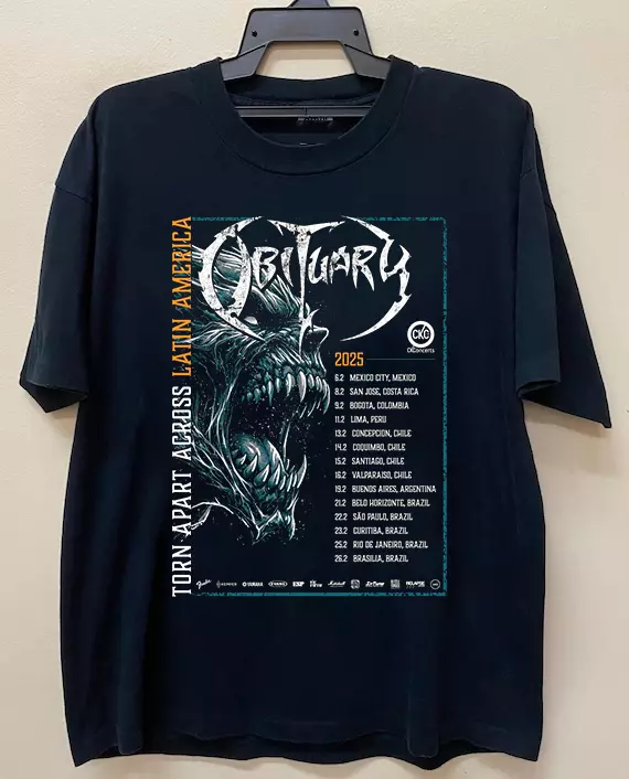 Obituary Tour 2025 Torn Apart Across Latin Shirt Fh1088
