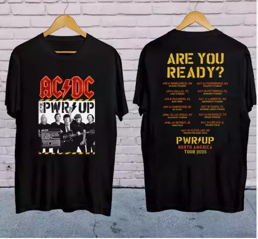 Acdc Band Tour 2025 Shirt, Acdc Pwr Up Tour 2025 Shirt, Acdc Rock Band Shirt, Ac