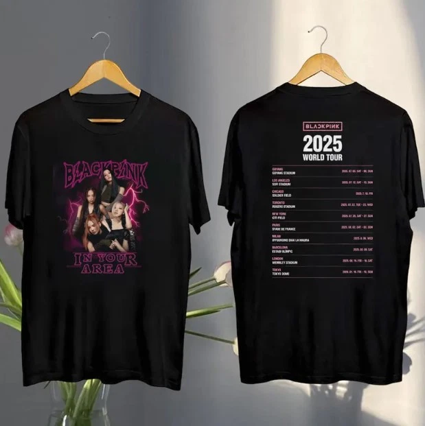 Shirt Black Pink Graphic, Black Pink World Tour 2025, Black Pink