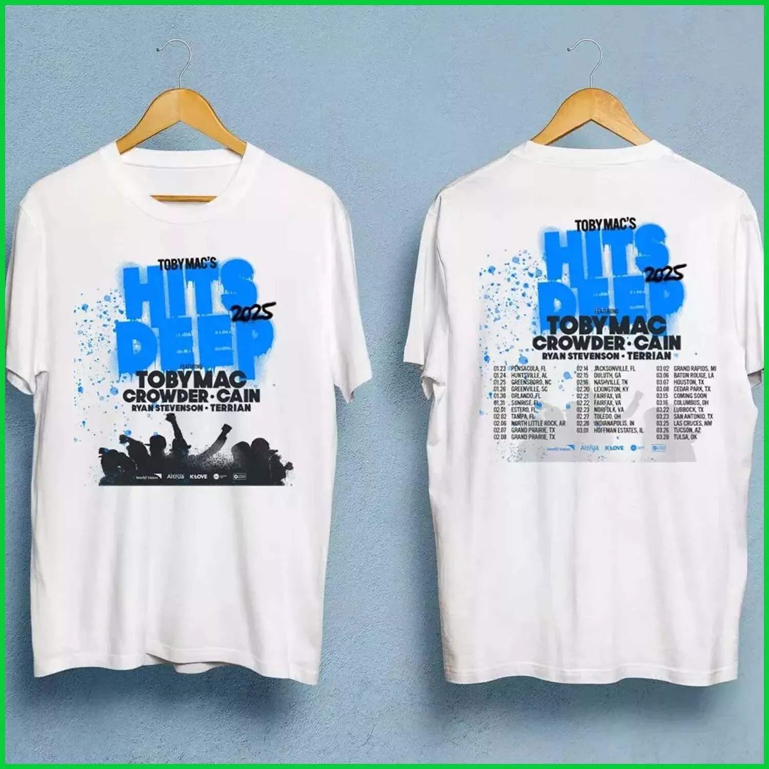 - TobymacS Hits Deep Tour 2025 Twoside White Shirt