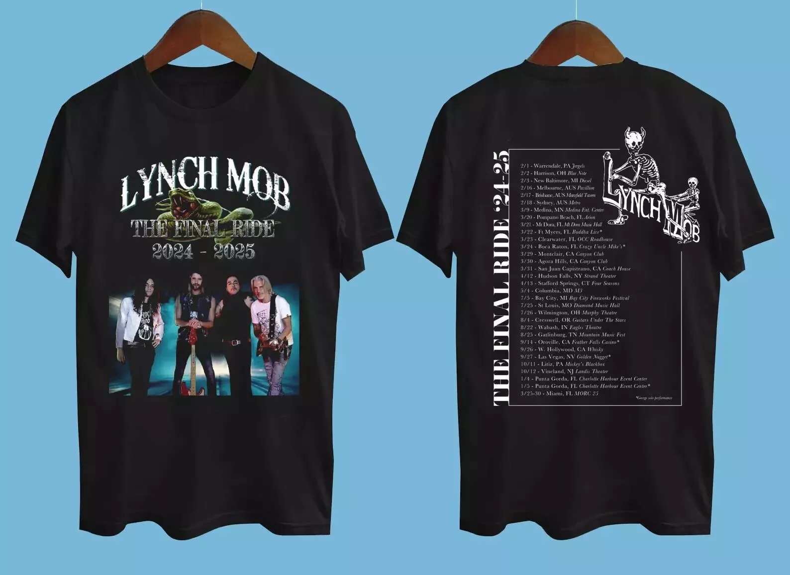 Lynch Mob The Final Ride 2024-2025 Tour Date Black Shirt