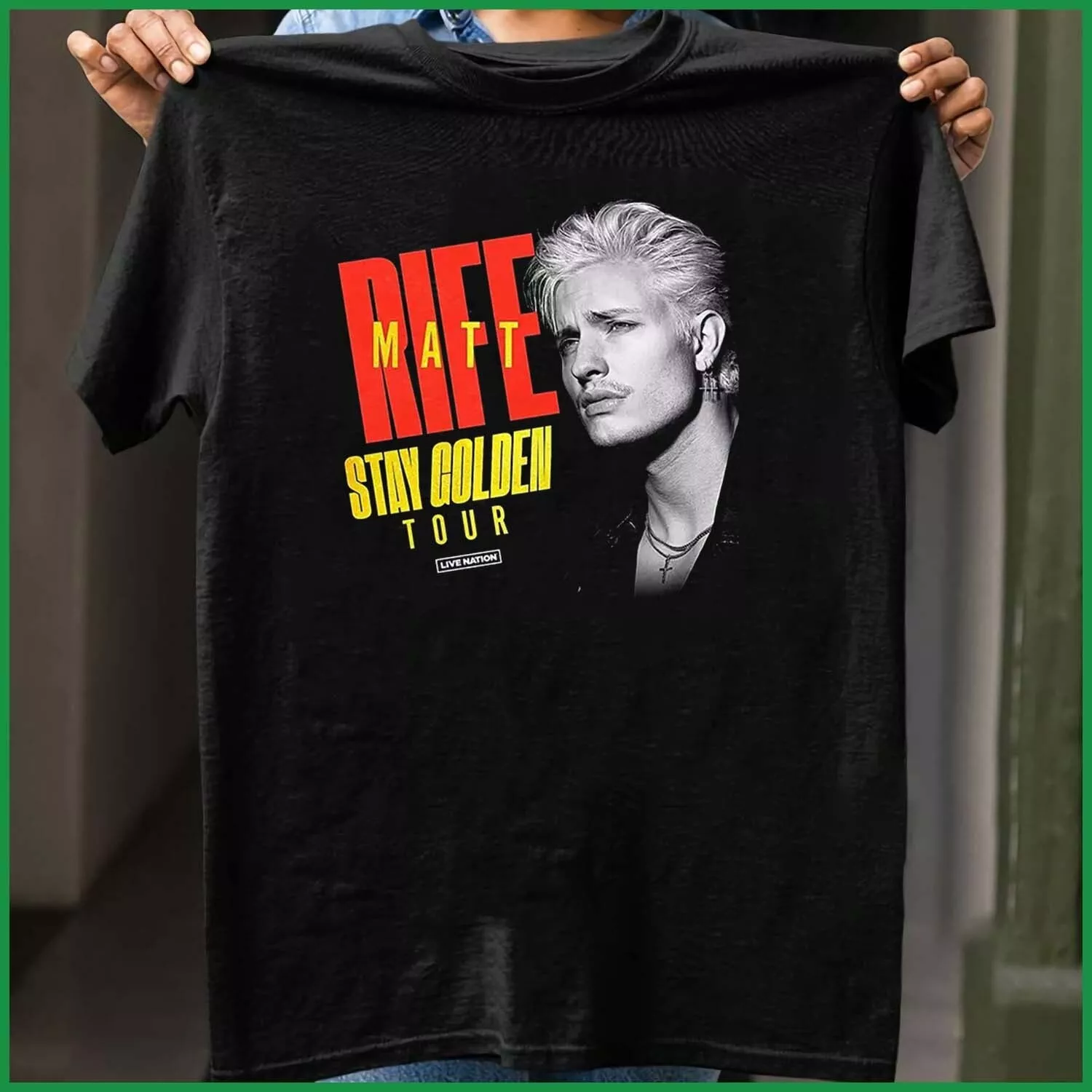 Matt Rife Comedian Stay Golden Tour 2025 Black Shirt S-3Xl