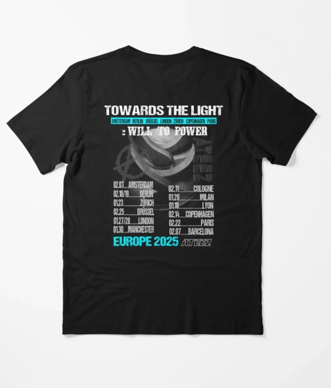 Ateez Towards The Light Europe 2025 K-Pop Fan Made Shirt