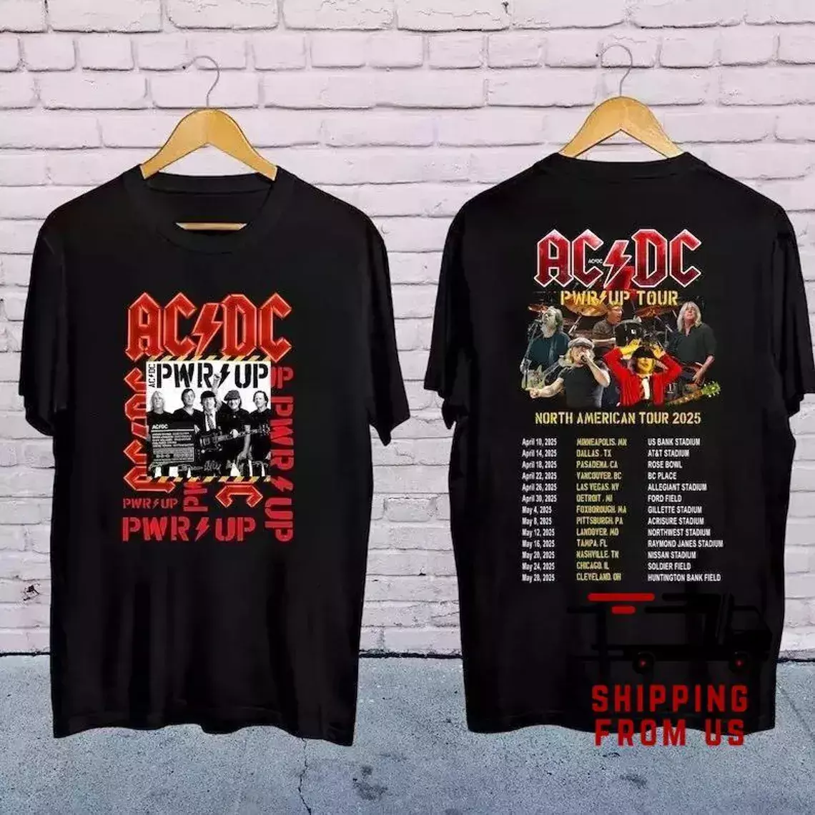 2025 Acdc Pwr Up World Tour Shirt, Rock Band Acdc Unisex Tee