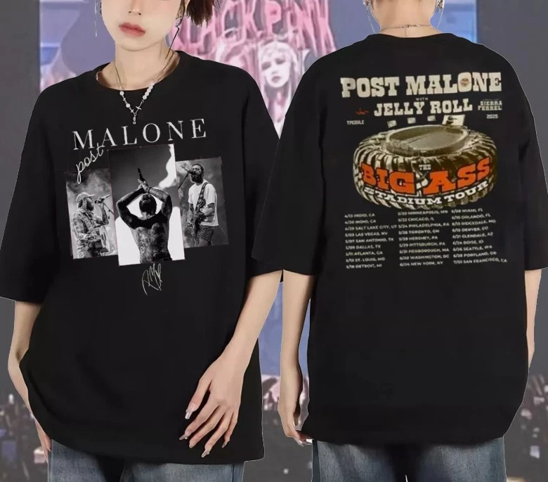Post Malone With Jelly Roll The Big Ass Stadium Tour 2025 Shirt 5