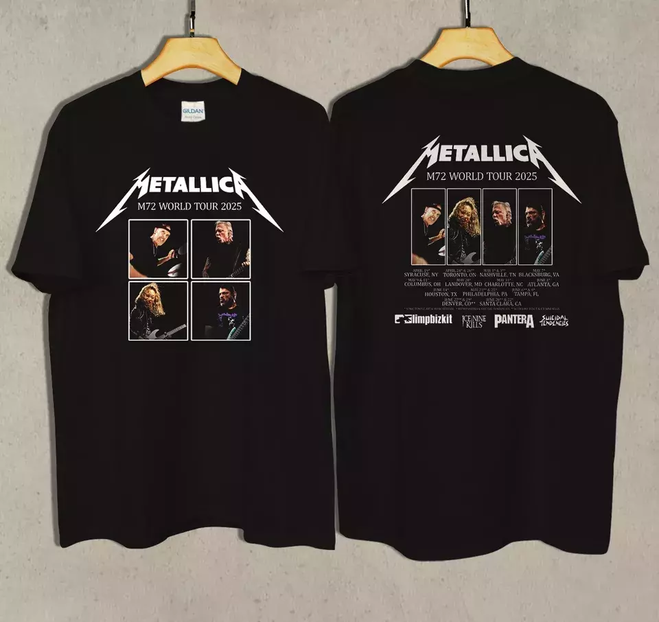 Metallica M72 World Tour 2025 Shirt Cotton Black Gift 