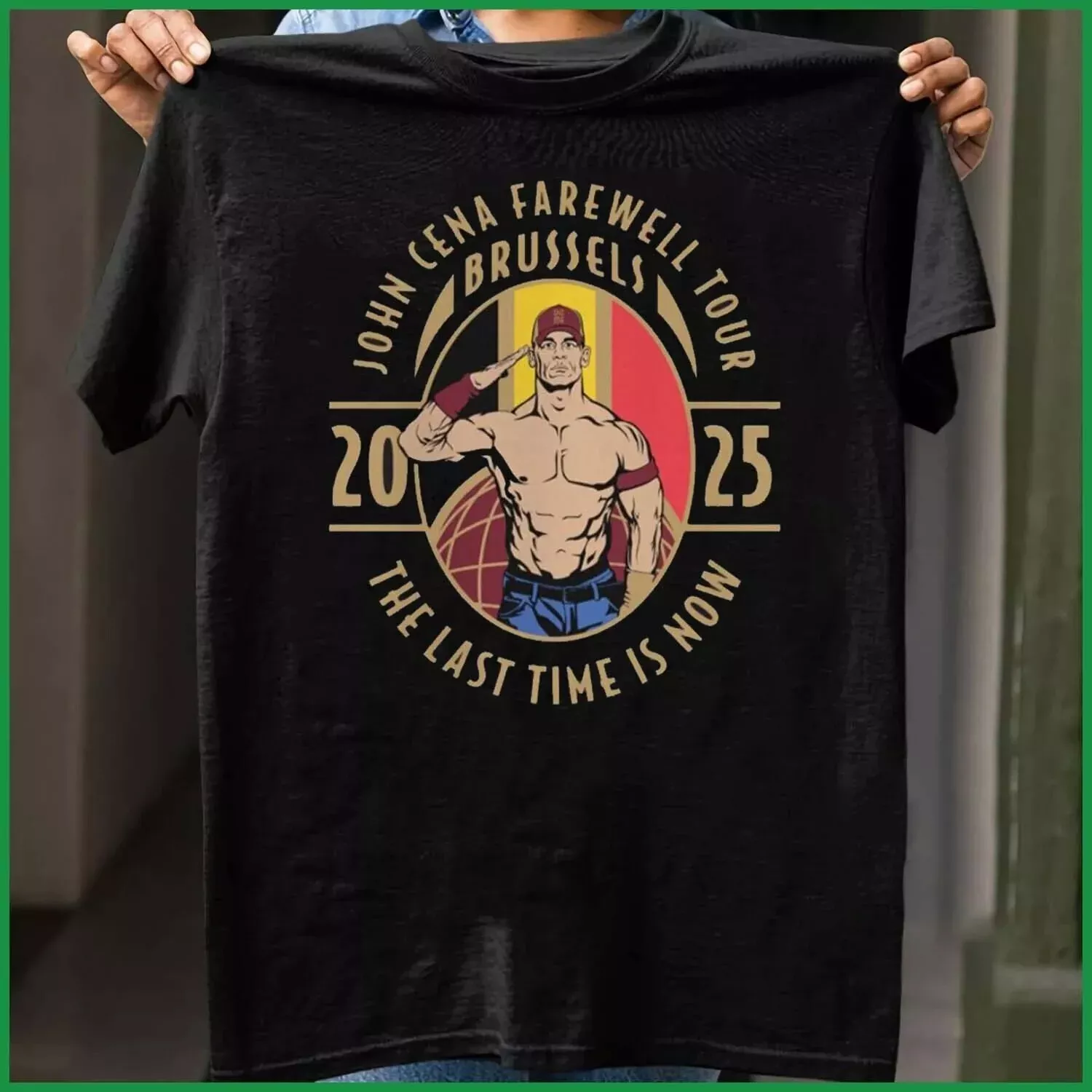John Cena Farewell Tour 2025 Brussels Black Shirt