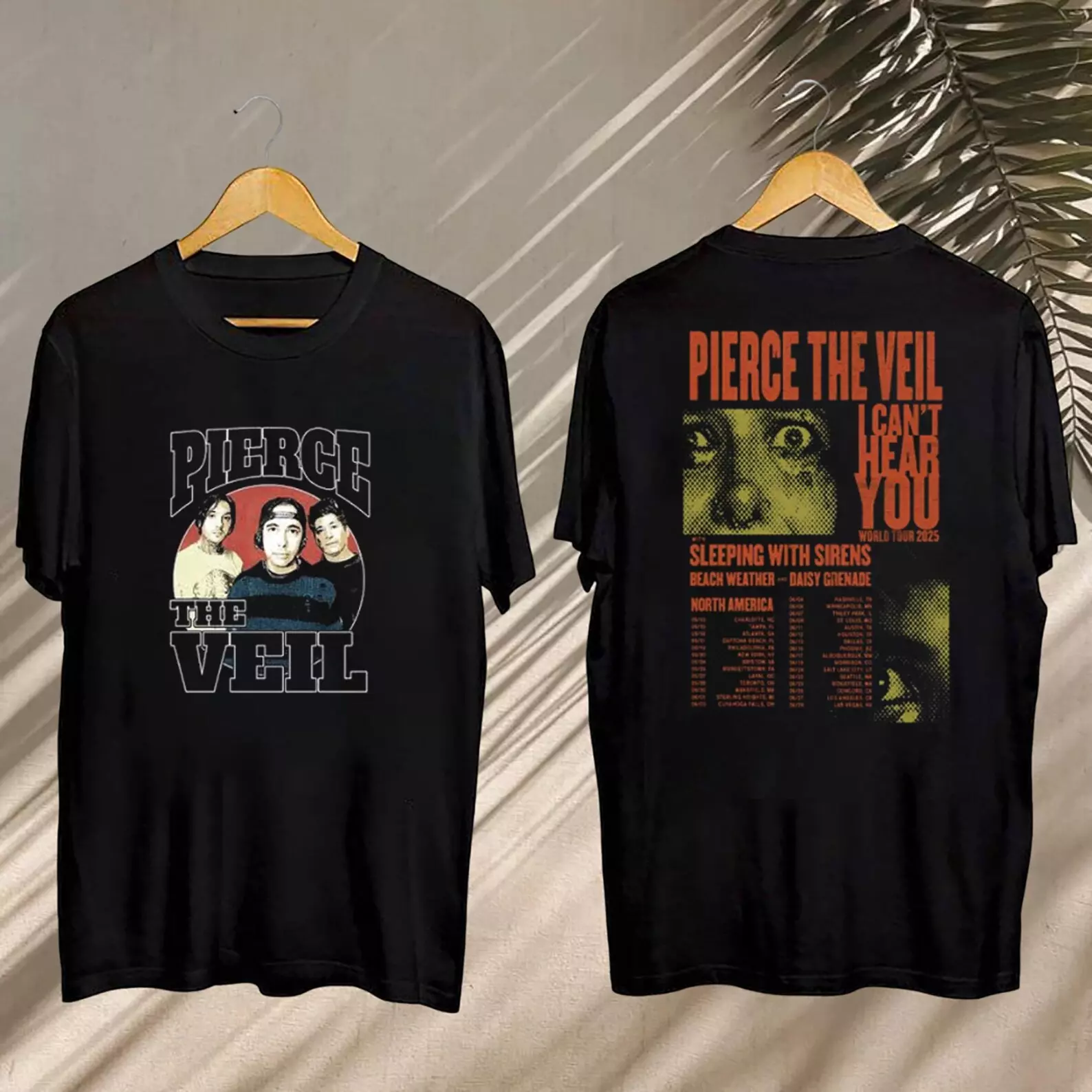 Pierce The Veil Rock Band, 2025 Pierce The Veil I Can'T Hear You Tour Shirt