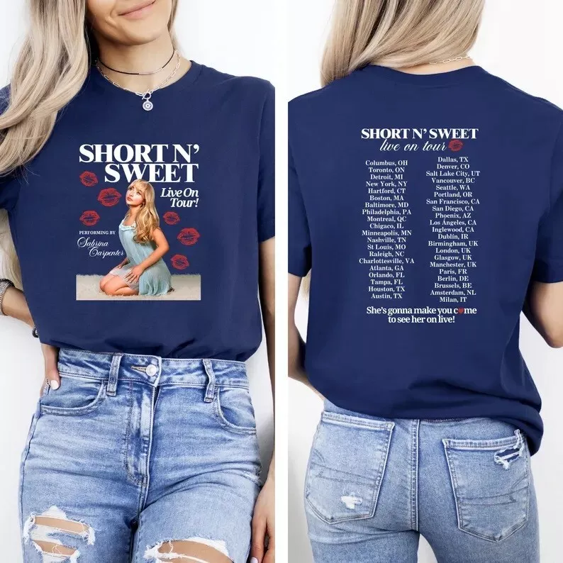 Short N' Sweet Live On 2025 Tour Shirt, Performing By Sabrina Carpenter Shirt
