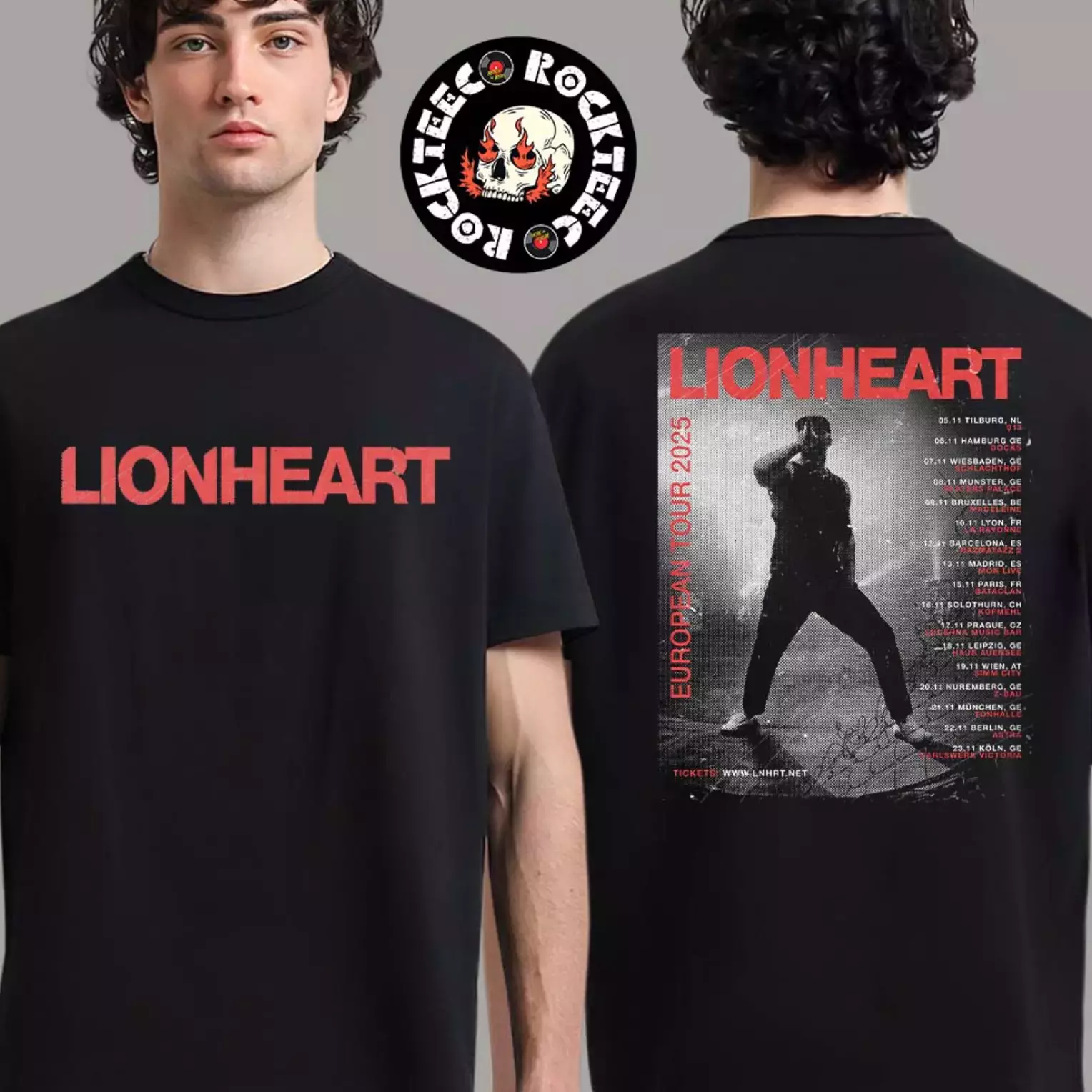 Shirt Lionheart European Tour 2025 Poster Lineup Two Sides Unisex